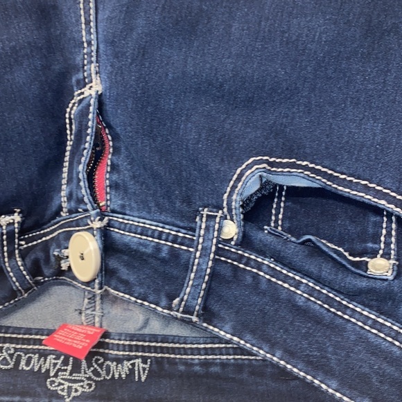 Ladies like New Almost Famous Blue jeans size 3 white sticking super skinny styl - Picture 6 of 8